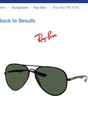 Ray-Ban RB4180 Polarized Aviator Sunglasses with Black Frame and Green Lenses